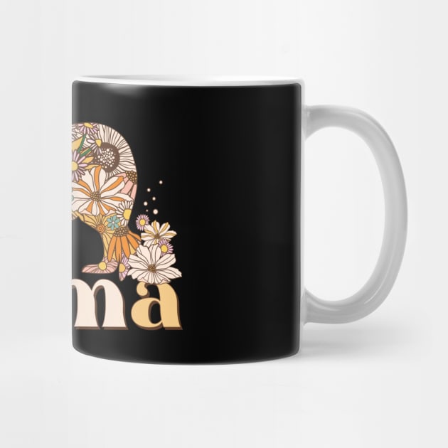 Floral Mama Bear Retro Gift by The WYLD Tribe